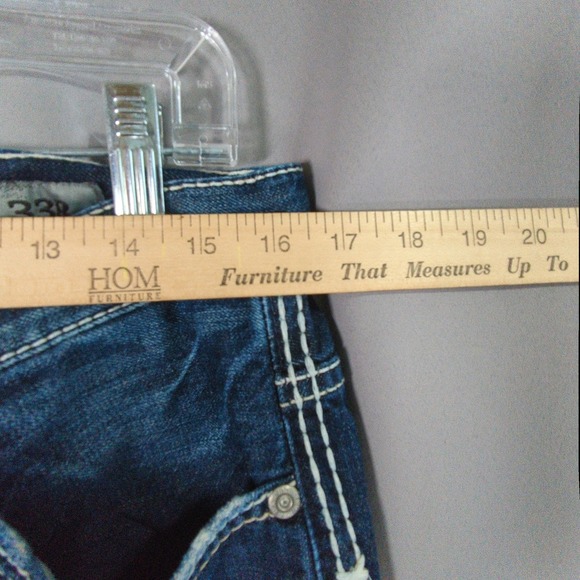 BKE Carter Jeans‎ Mens 33 R Blue Straight Whiskering Cotton - Picture 4 of 8